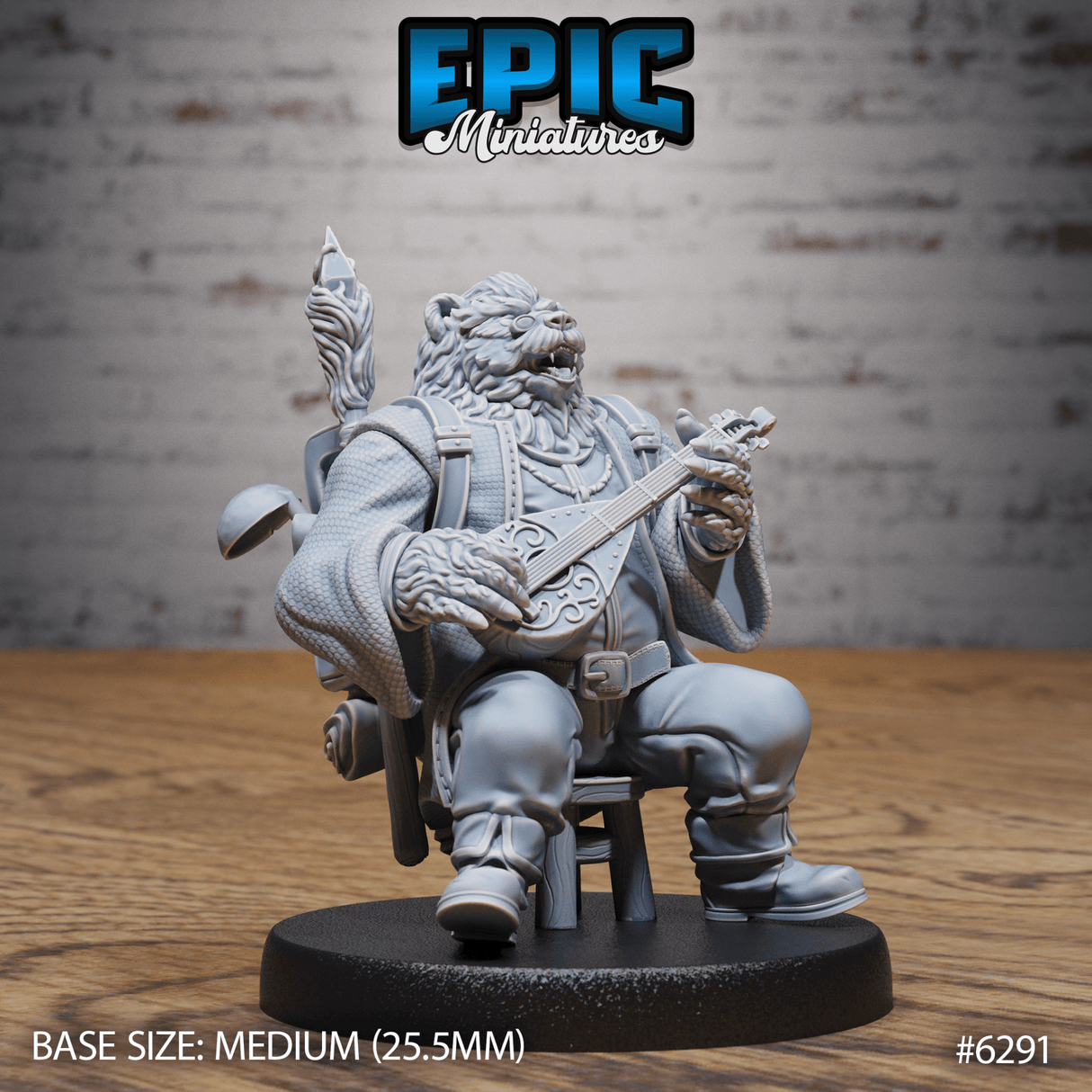 Bearfolk Bards Miniature | C - Tabletop RPG & D&D miniature. Perfect for wargaming & collectors