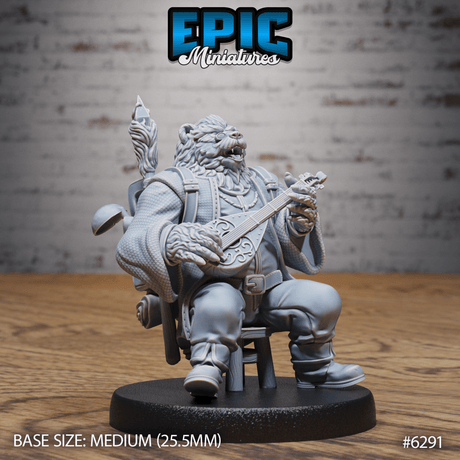 Bearfolk Bards Miniature | C - Tabletop RPG & D&D miniature. Perfect for wargaming & collectors