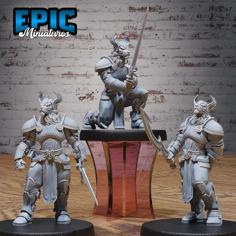 Beast Folk Paladin Miniature | Full Set All Models - Tabletop RPG & D&D miniature. Perfect for wargaming & collectors