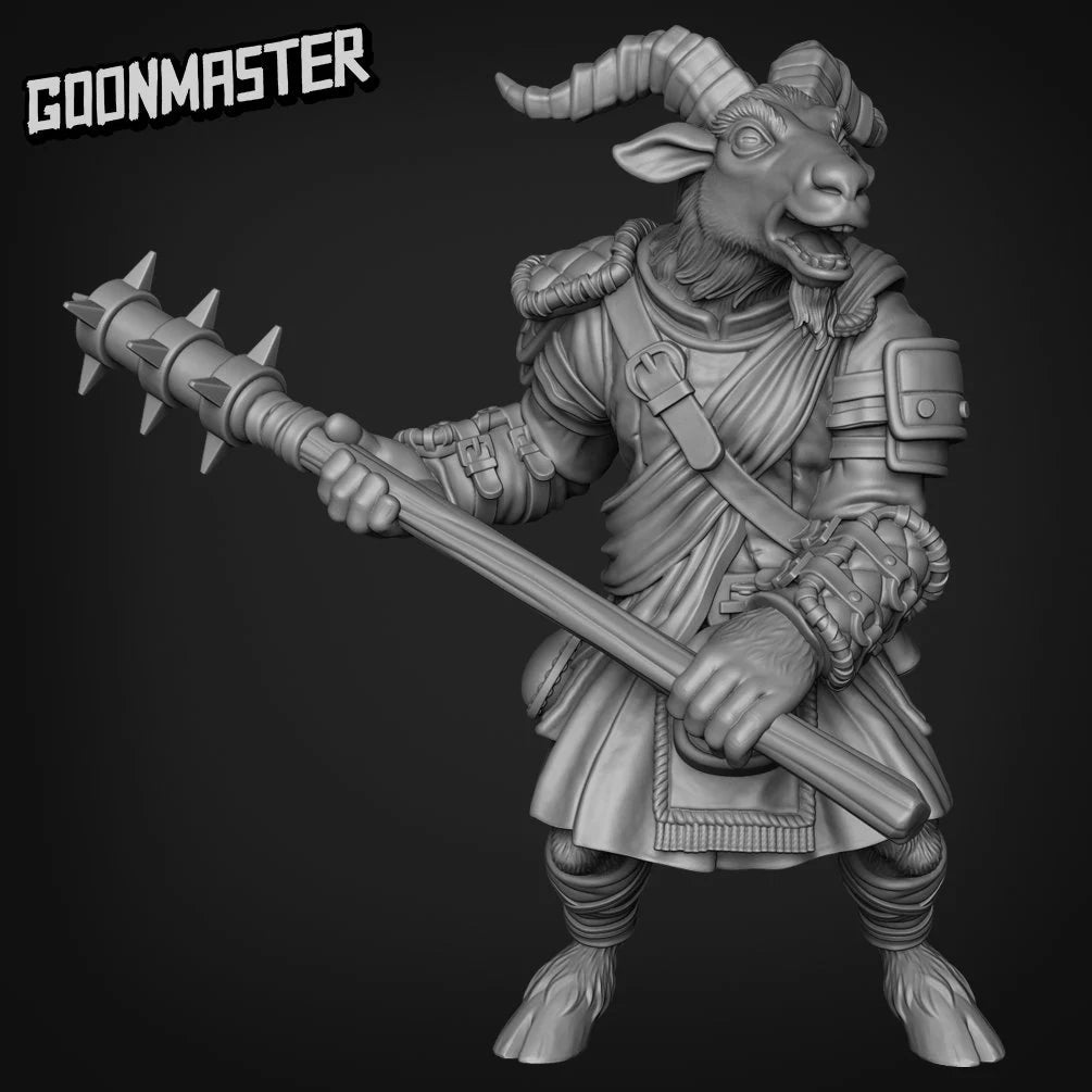 Beast Folk with Twohanded Mace Miniature | C - Tabletop RPG & D&D miniature. Perfect for wargaming & collectors