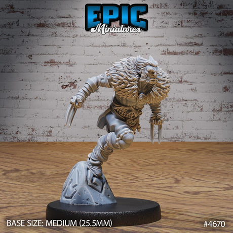 Beast Master, Human Barbarian Miniature | 4670 - Tabletop RPG & D&D miniature. Perfect for wargaming & collectors