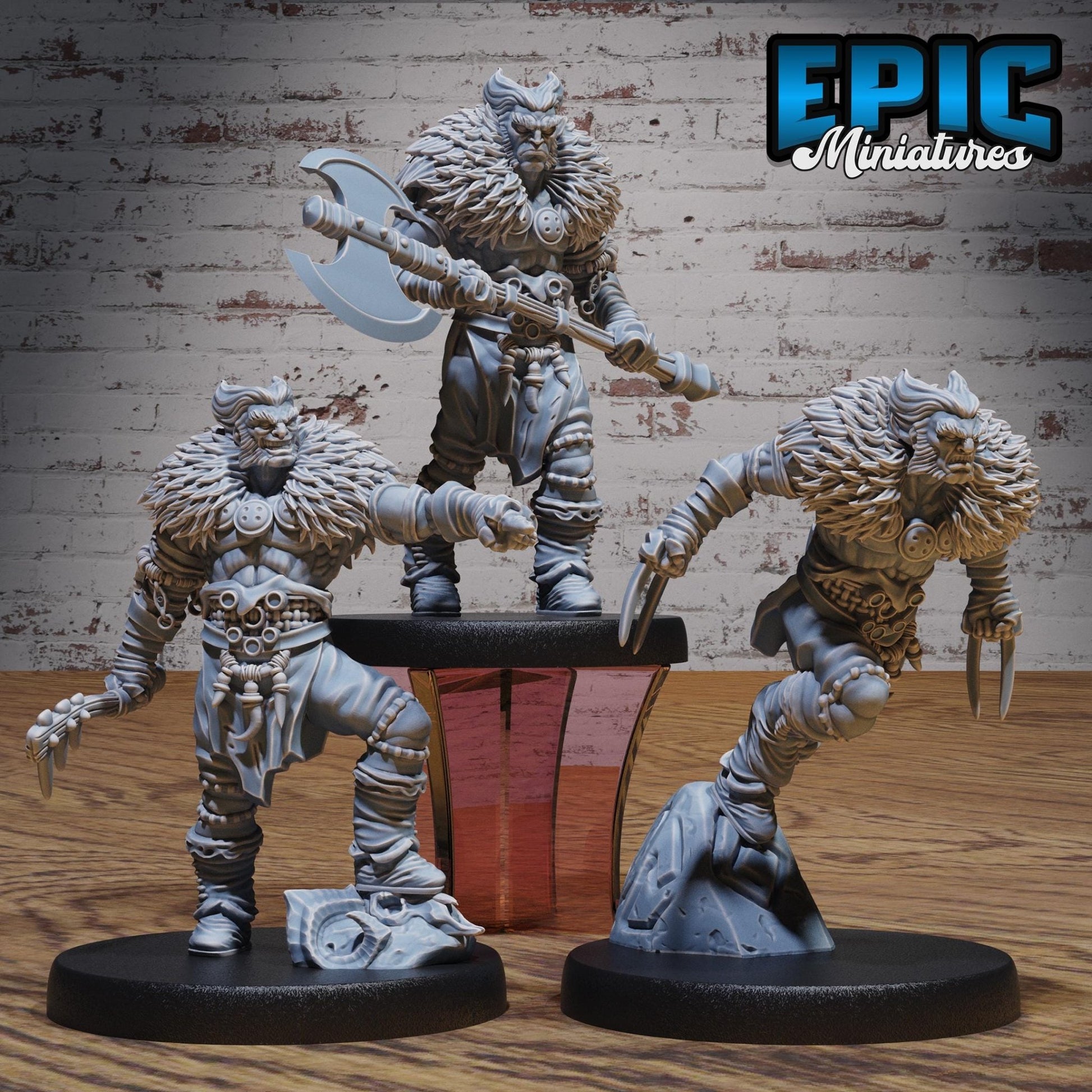 Beast Master, Human Barbarian Miniature - Full Set All Models - 32mm