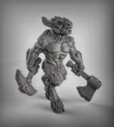 Beastmen Fighter Miniature | A - Tabletop RPG & D&D miniature. Perfect for wargaming & collectors