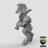 Beastmen with twohanded Axe Miniature | A - Tabletop RPG & D&D miniature. Perfect for wargaming & collectors