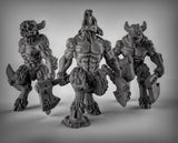 Beastmen Fighter Miniature | Set of 3 - Tabletop RPG & D&D miniature. Perfect for wargaming & collectors
