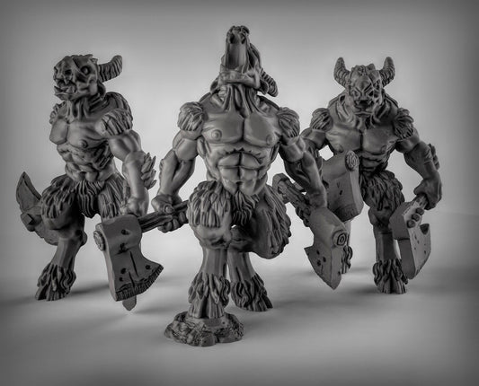 Beastmen Fighter Miniature - Set of 3 - 28mm