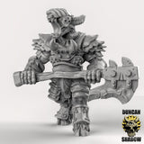 Heavy Armoured Elite Beastmen Miniature | A - Tabletop RPG & D&D miniature. Perfect for wargaming & collectors