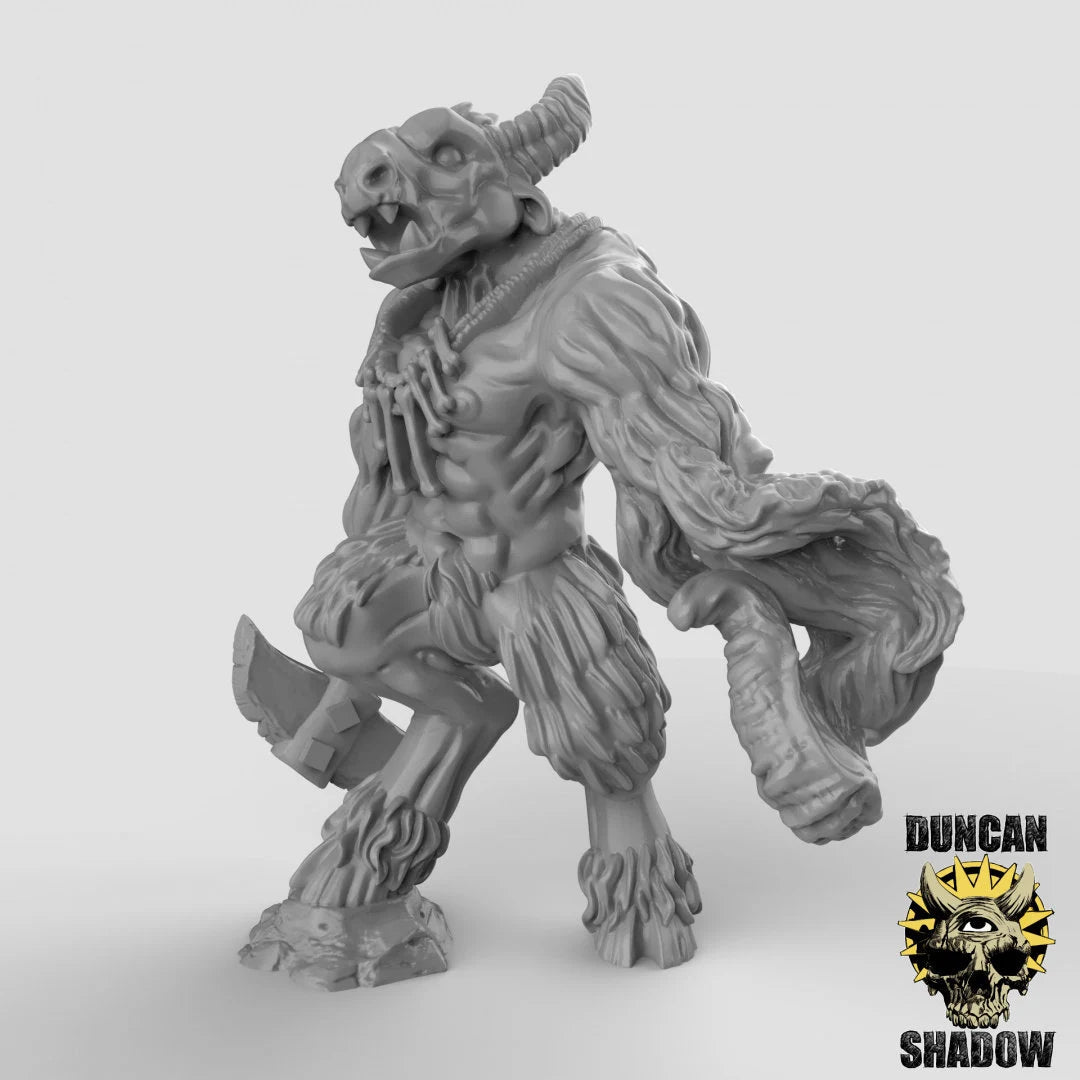 Beastmen Miniature | A - Tabletop RPG & D&D miniature. Perfect for wargaming & collectors