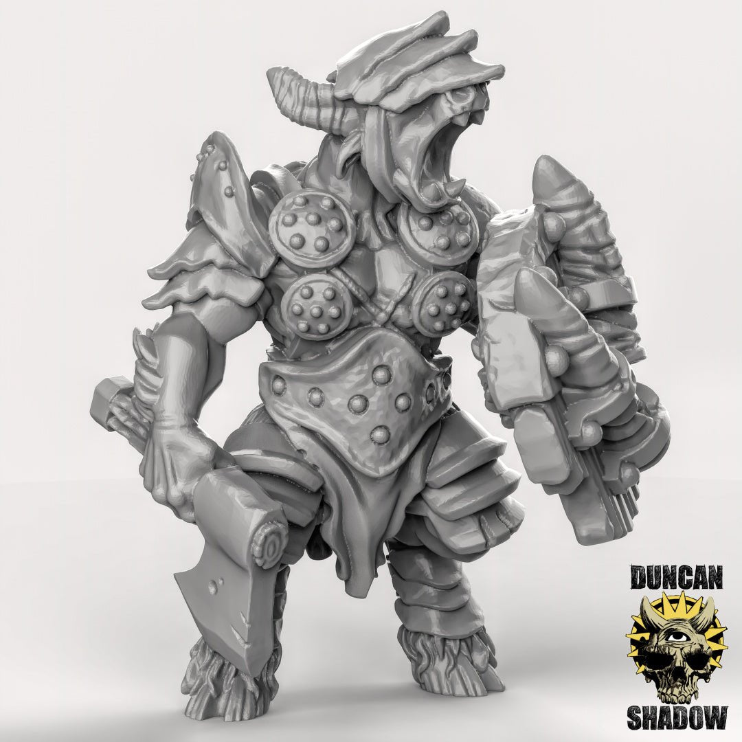 Beastmen Miniature | B - Tabletop RPG & D&D miniature. Perfect for wargaming & collectors