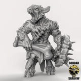 Beastmen with shields Miniature | B - Tabletop RPG & D&D miniature. Perfect for wargaming & collectors