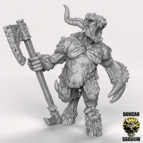 Beastmen Miniature | B - Tabletop RPG & D&D miniature. Perfect for wargaming & collectors