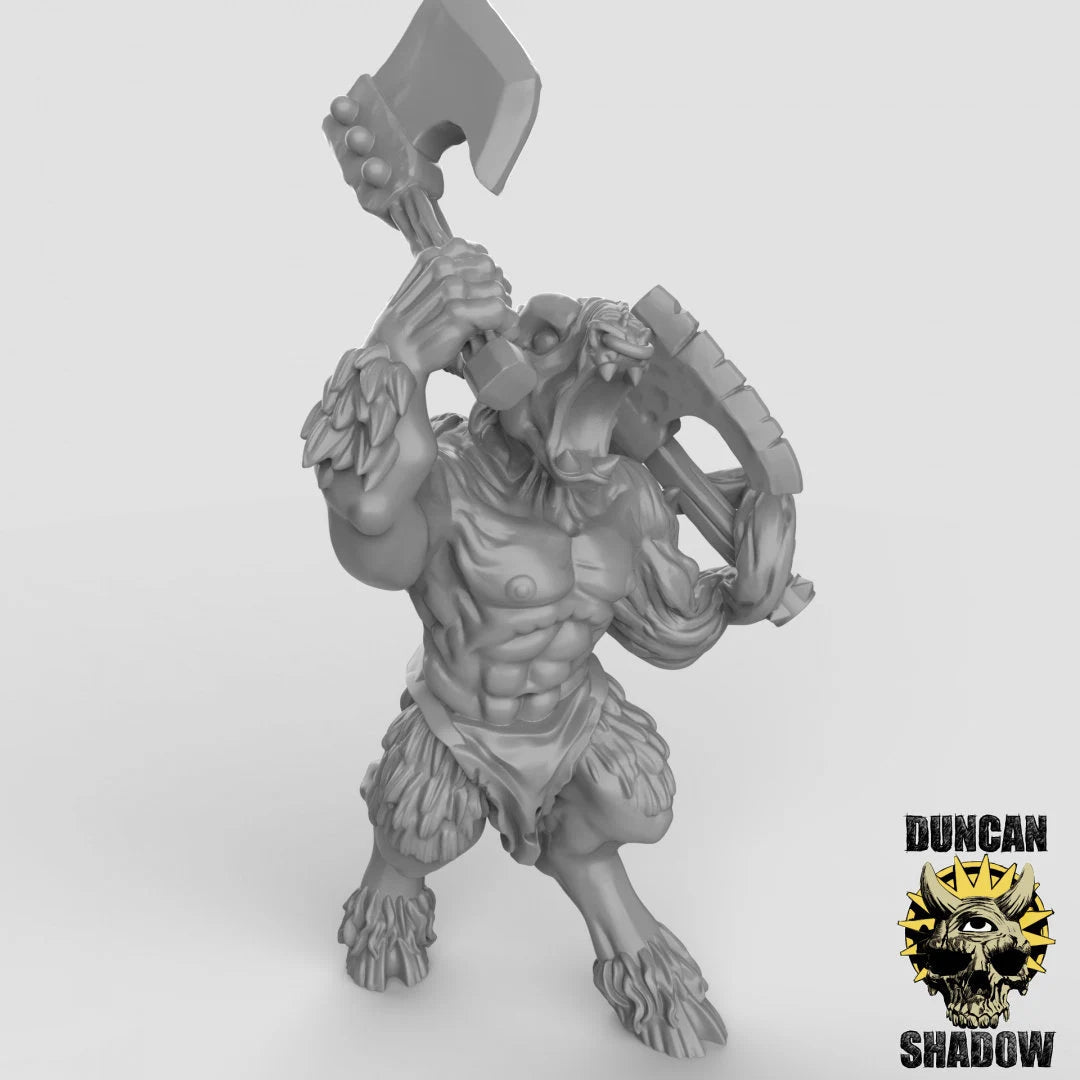 Beastmen Miniature | B - Tabletop RPG & D&D miniature. Perfect for wargaming & collectors