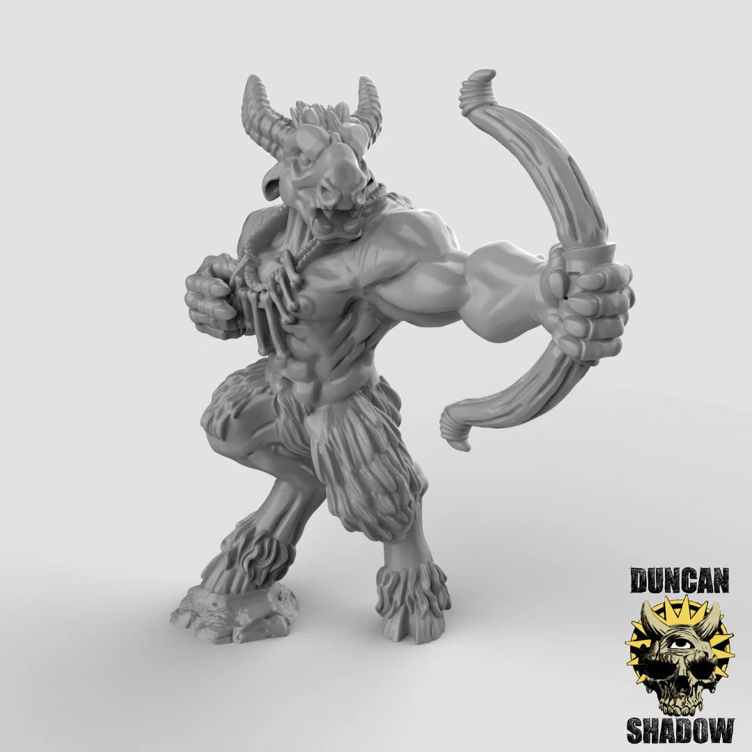 Beastmen Archers Miniature | C - Tabletop RPG & D&D miniature. Perfect for wargaming & collectors