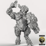 Beastmen with shields Miniature | C - Tabletop RPG & D&D miniature. Perfect for wargaming & collectors