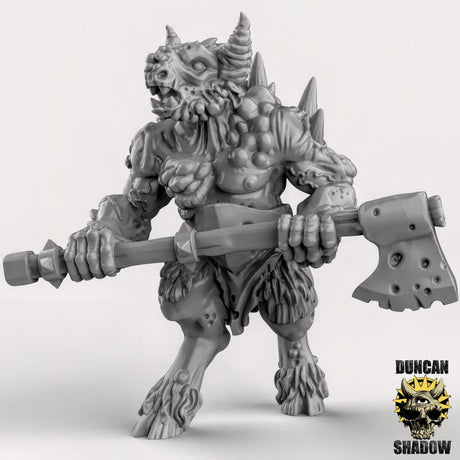 Beastmen Miniature | C - Tabletop RPG & D&D miniature. Perfect for wargaming & collectors