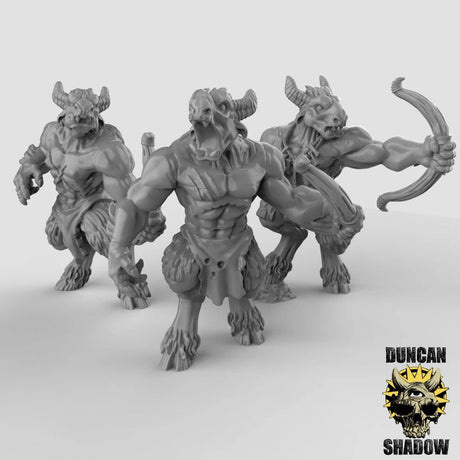 Beastmen Archers Miniature | Set of 3 - Tabletop RPG & D&D miniature. Perfect for wargaming & collectors