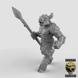 Beastmen Spearmen Miniature | A - Tabletop RPG & D&D miniature. Perfect for wargaming & collectors