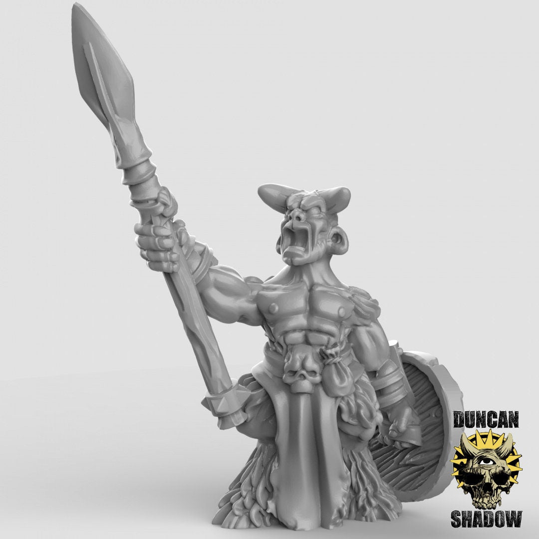 Beastmen Spearmen Miniature - D1004 - 28mm
