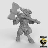 Beastmen two Handed Miniature | C - Tabletop RPG & D&D miniature. Perfect for wargaming & collectors