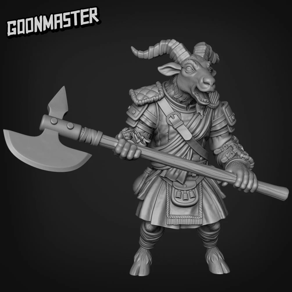 Beastmen Twohanded Axe Miniature | B - Tabletop RPG & D&D miniature. Perfect for wargaming & collectors