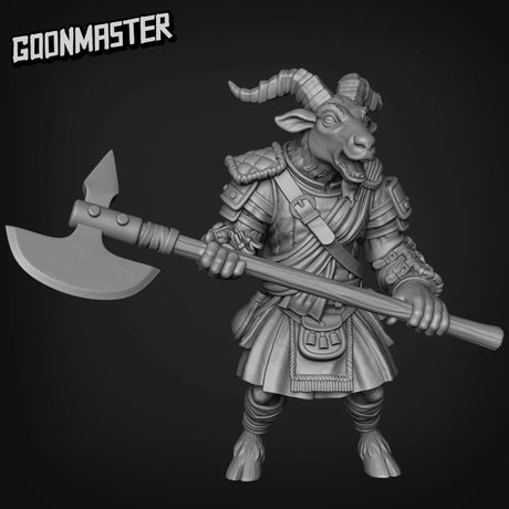 Beastmen Twohanded Axe Miniature | B - Tabletop RPG & D&D miniature. Perfect for wargaming & collectors