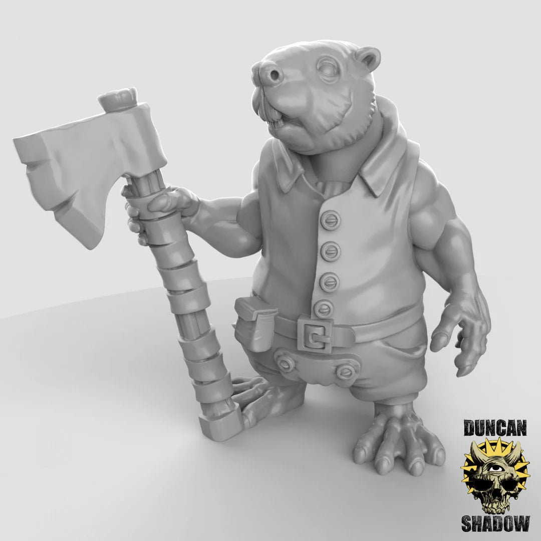 Beaver Group Miniature | A - Tabletop RPG & D&D miniature. Perfect for wargaming & collectors