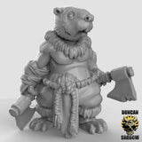 Beaver duelwielding Miniature | C - Tabletop RPG & D&D miniature. Perfect for wargaming & collectors