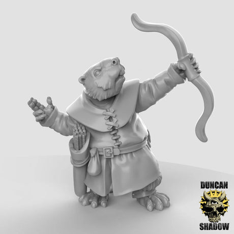 Beaver Archers Miniature | C - Tabletop RPG & D&D miniature. Perfect for wargaming & collectors