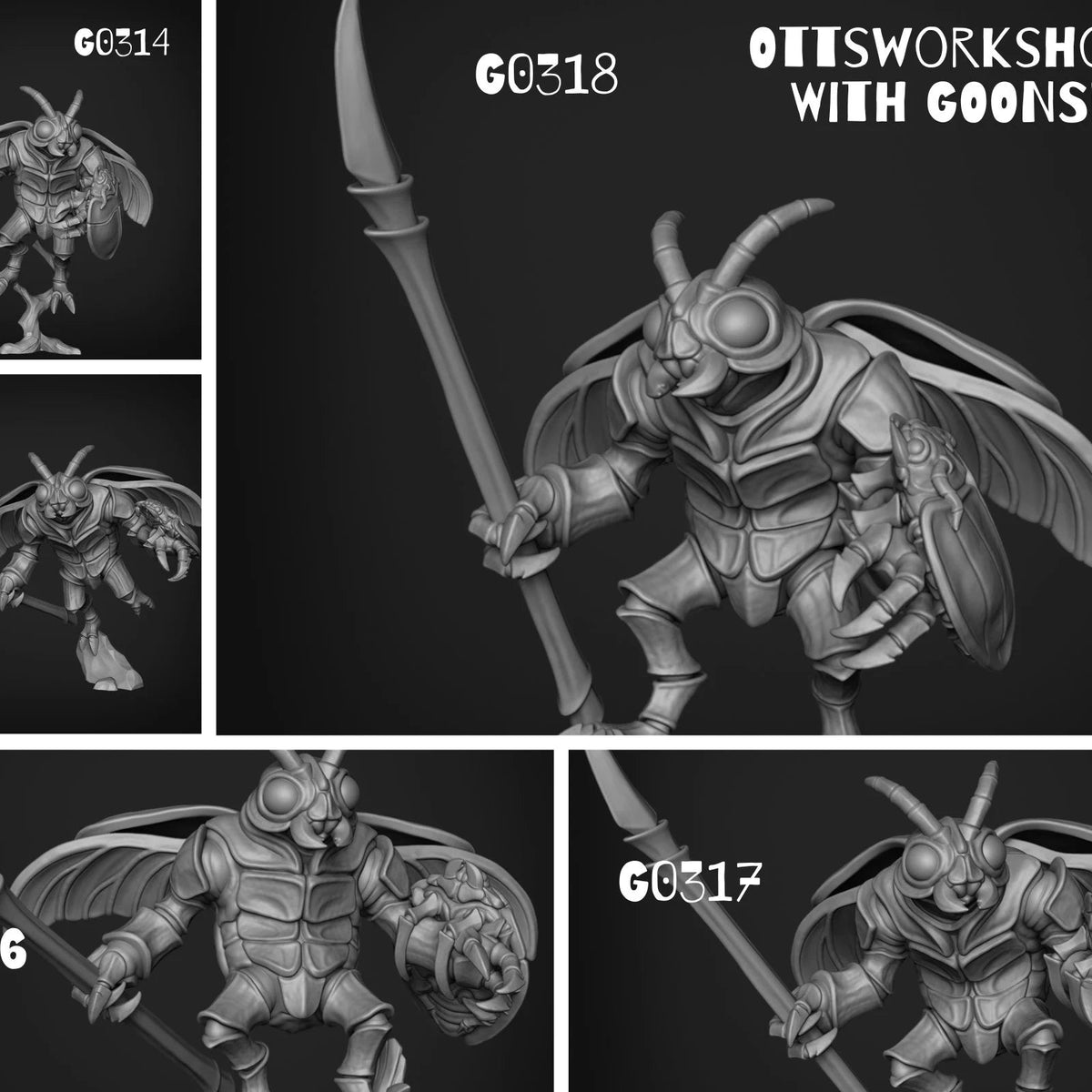 Beetle Folk spearmen Bug Miniature | Insectoid Warrior for D&D ...