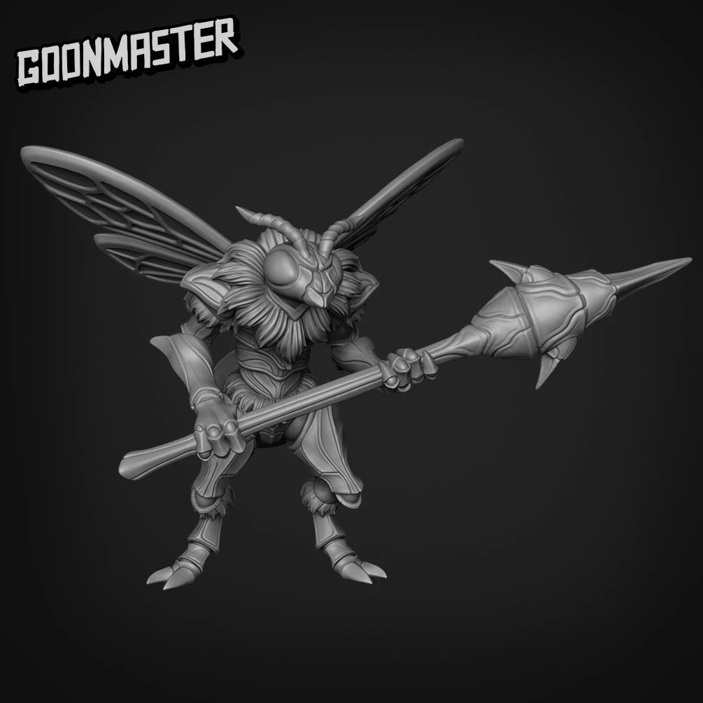 Wasp Folk Bug Miniature | Set of 5 - Tabletop RPG & D&D miniature. Perfect for wargaming & collectors