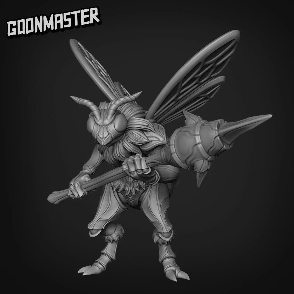 Wasp Folk Bug Miniature | Set of 5 - Tabletop RPG & D&D miniature. Perfect for wargaming & collectors