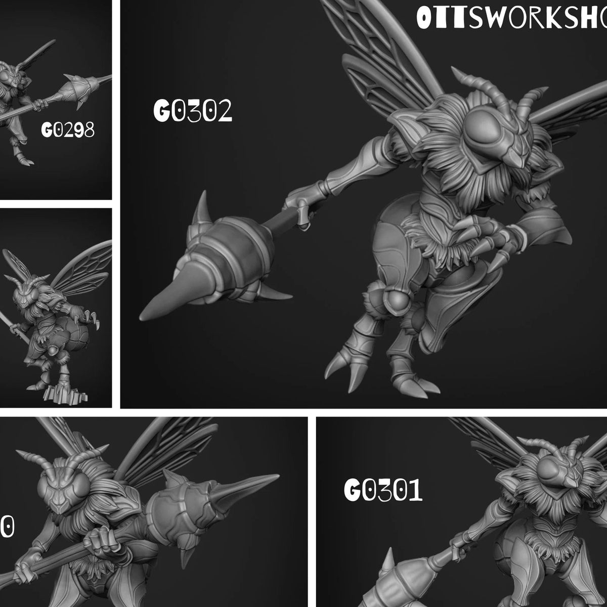 Wasp Folk Bug Miniature | Insectoid Warrior for D&D & Pathfinder ...