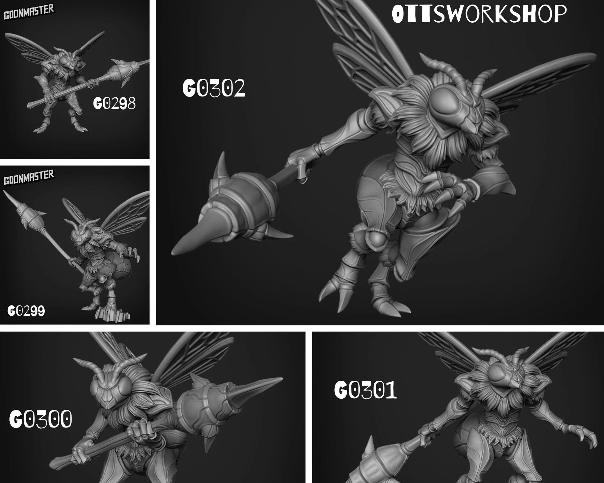 Bee Folk Bug Miniature - Set of 5 - 28mm