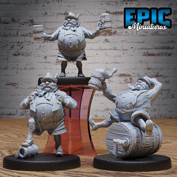 Beer Brewer NPC Miniature | Full Set All Models - Tabletop RPG & D&D miniature. Perfect for wargaming & collectors