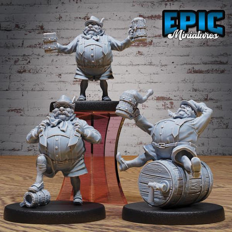 Beer Brewer NPC Miniature | Full Set All Models - Tabletop RPG & D&D miniature. Perfect for wargaming & collectors
