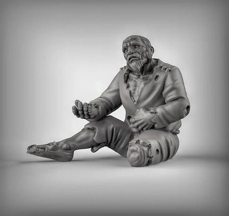 Beggar Miniature | A - Tabletop RPG & D&D miniature. Perfect for wargaming & collectors