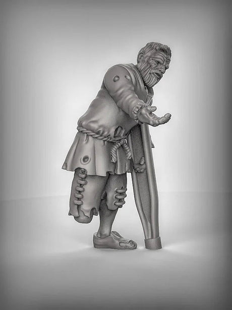 Beggar Miniature | B - Tabletop RPG & D&D miniature. Perfect for wargaming & collectors