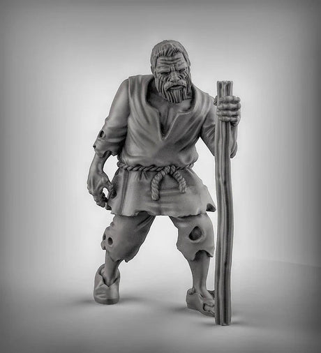 Beggar Miniature | C - Tabletop RPG & D&D miniature. Perfect for wargaming & collectors