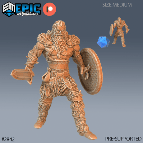 Berserker raider Viking Miniature | A - Tabletop RPG & D&D miniature. Perfect for wargaming & collectors