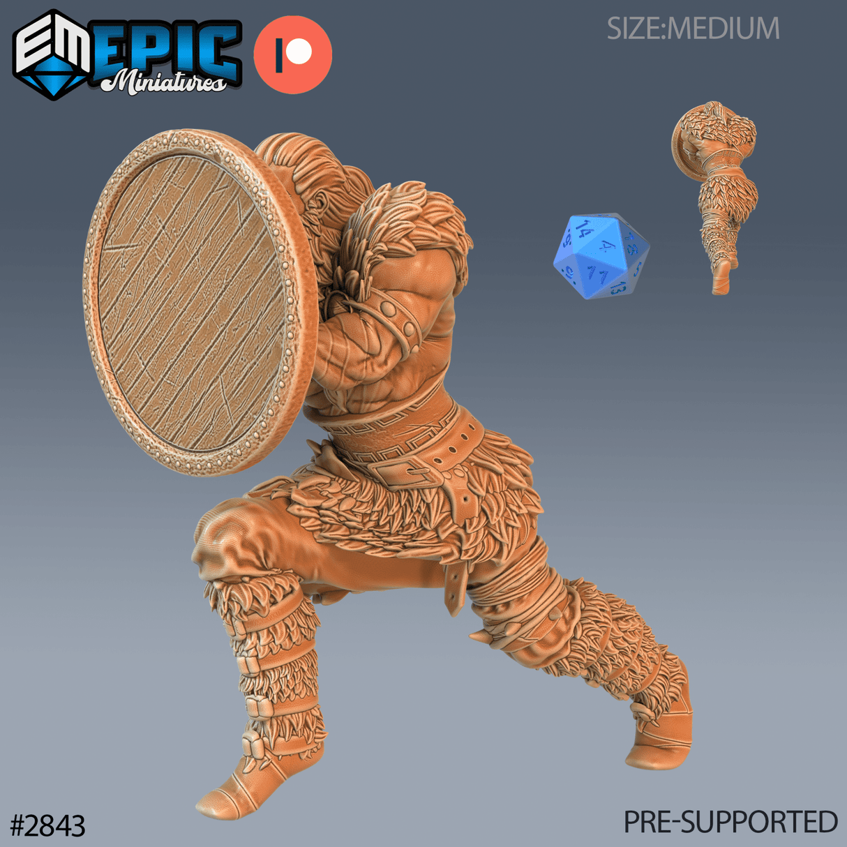 Berserker raider Viking Miniature | B - Tabletop RPG & D&D miniature. Perfect for wargaming & collectors