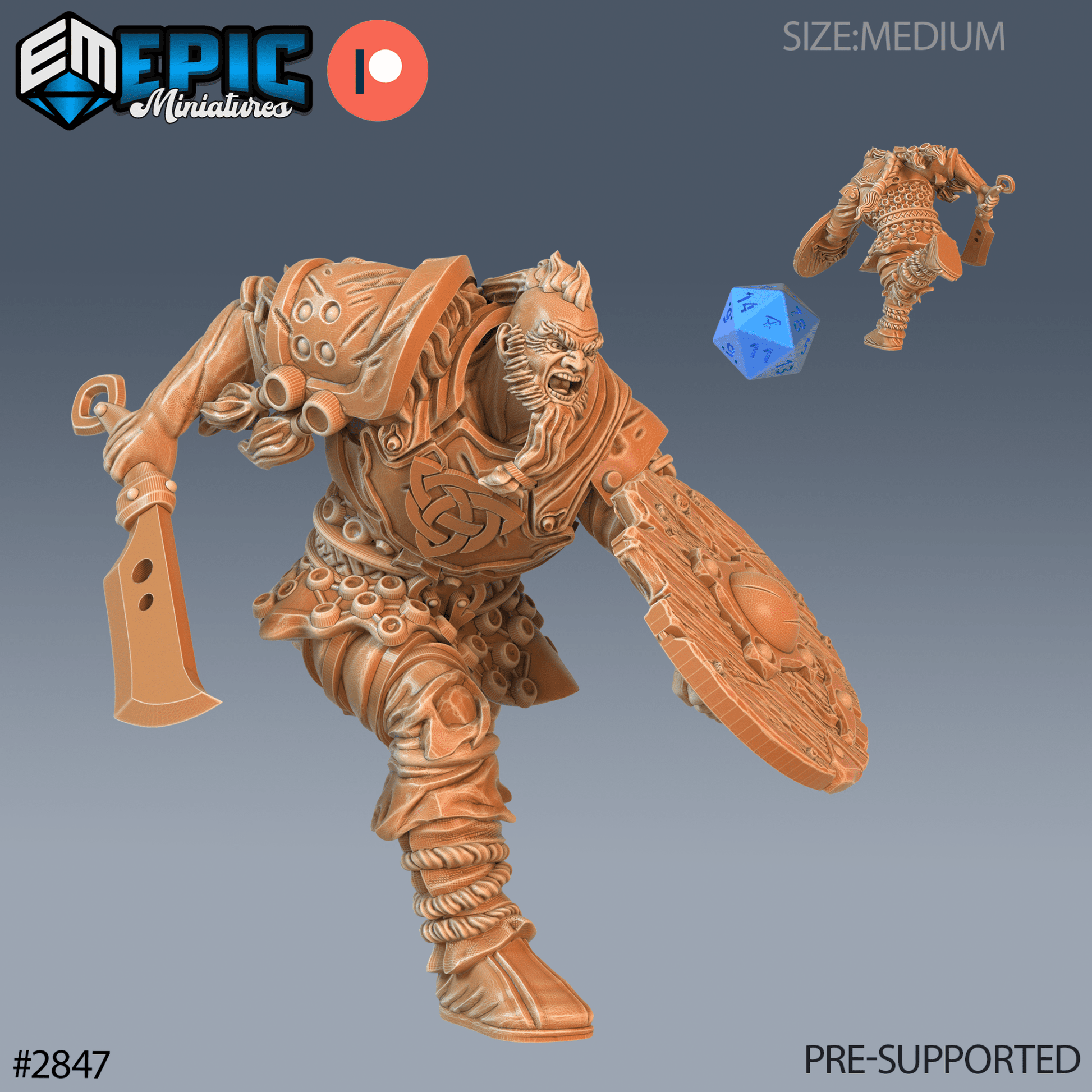 Berserker Viking Miniature - C - 28mm