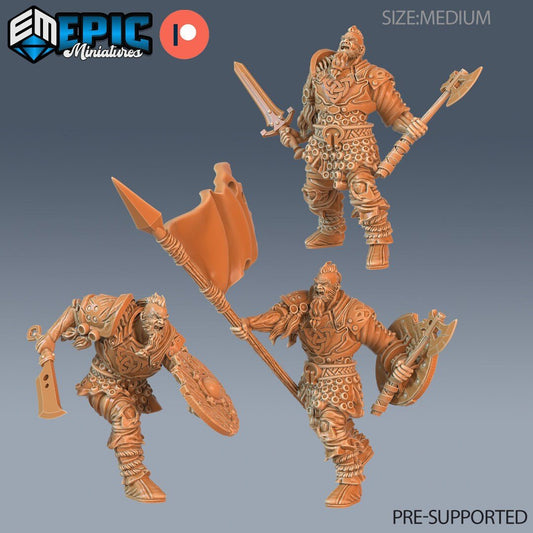 Berserker Viking Miniature - Set of 3 - 28mm