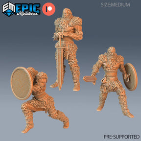 Berserker raider Viking Miniature | Set of 3 - Tabletop RPG & D&D miniature. Perfect for wargaming & collectors