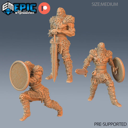 Berserker Viking Miniature - Set of 3 - 28mm