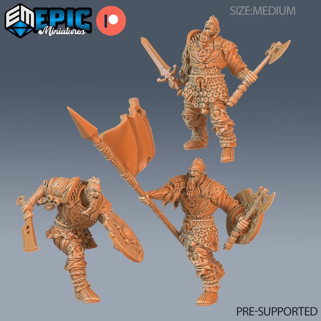 Berserker Viking Miniature - Set of 3 - 28mm