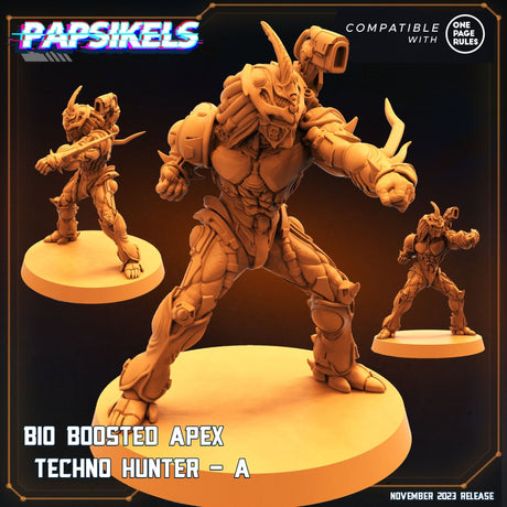 Bio Boosted Techno Apex Hunter Miniature | Apex Hunter A - Tabletop RPG & D&D miniature. Perfect for wargaming & collectors