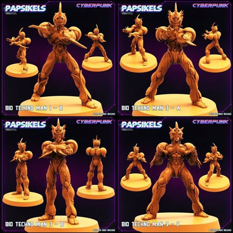 Bio Techno Men Miniature | Full Set All Models - Tabletop RPG & D&D miniature. Perfect for wargaming & collectors