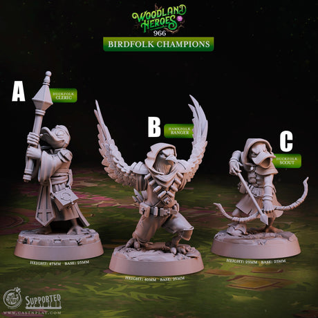 BirdFolk Miniature | A - Tabletop RPG & D&D miniature. Perfect for wargaming & collectors