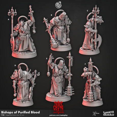 Bishops of Purified Blood Miniature | A - Tabletop RPG & D&D miniature. Perfect for wargaming & collectors