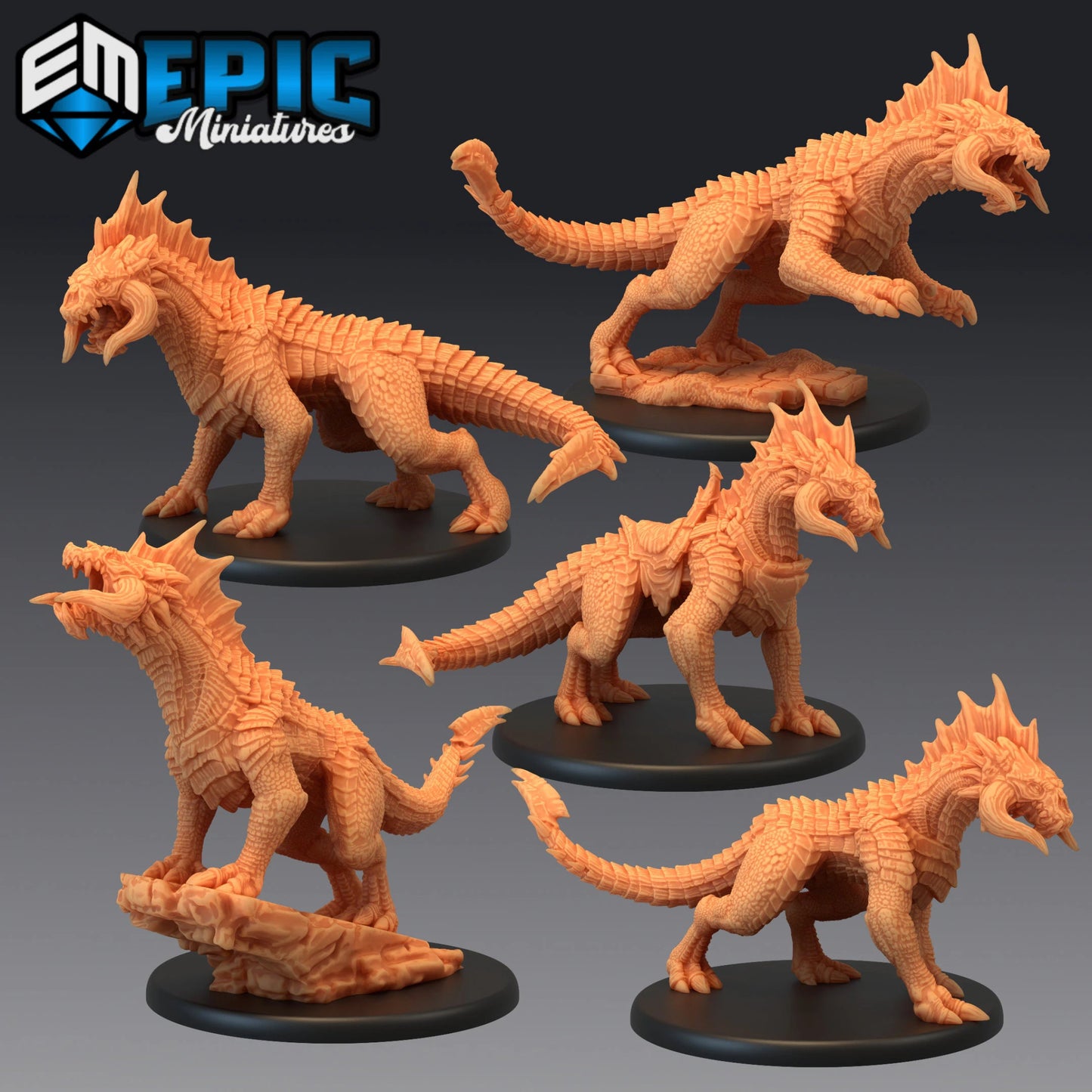 Black Drake Miniature - Set of 5 - 28mm